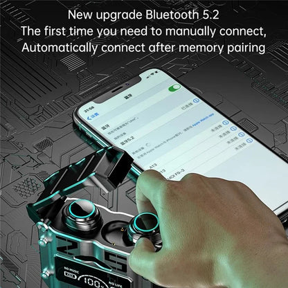 M25 Mecha Design Bluetooth Earphone Digital Display TWS Gaming Wireless In-ear Headset