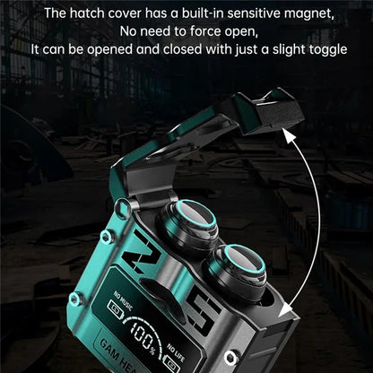 M25 Mecha Design Bluetooth Earphone Digital Display TWS Gaming Wireless In-ear Headset
