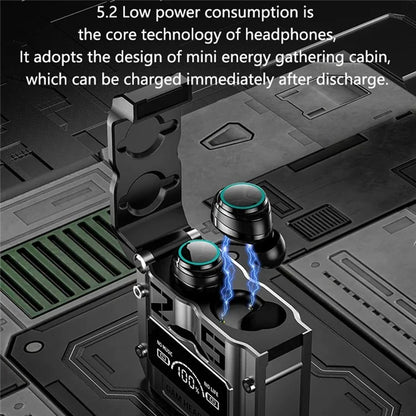 M25 Mecha Design Bluetooth Earphone Digital Display TWS Gaming Wireless In-ear Headset