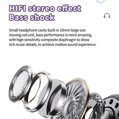 TM70 TWS Bluetooth Earphone Dynamic Lighting HiFi Stereo Earbuds with Transparent Charging Case