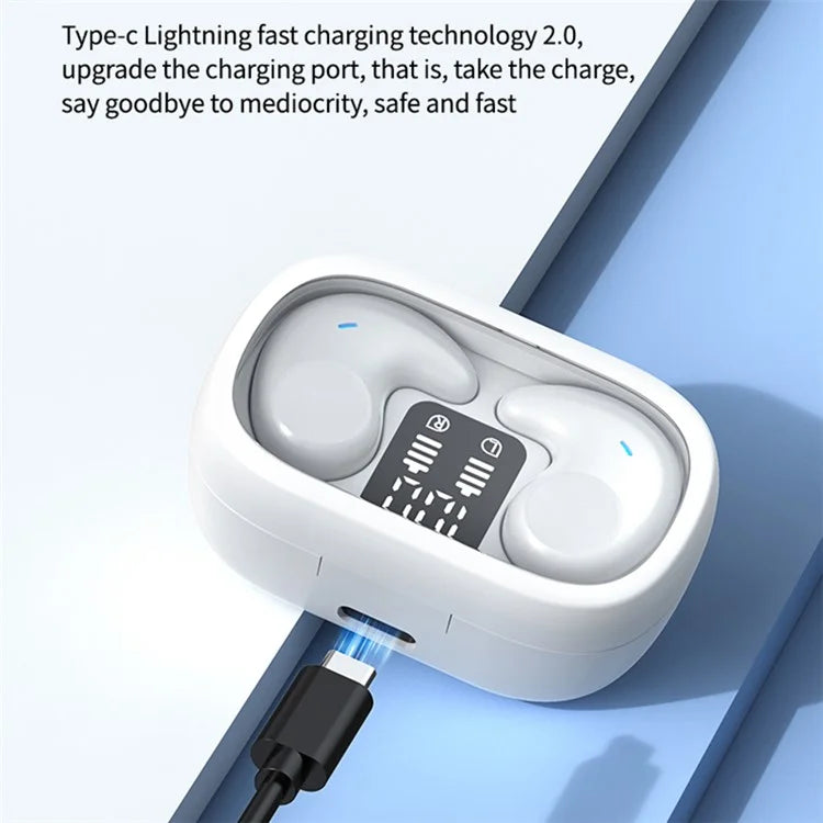 SM01 TWS Digital Display Bluetooth Earphone Mini Sleep Earbuds Wireless Music Headset