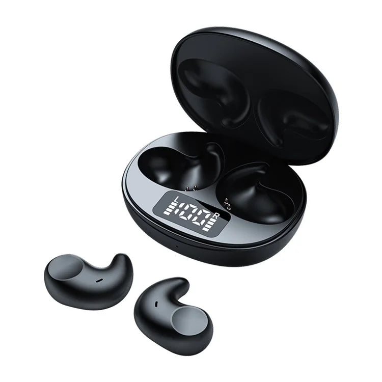 SM02 TWS Bluetooth Earphone Mini Sleep Earbuds Digital Display Wireless Headset