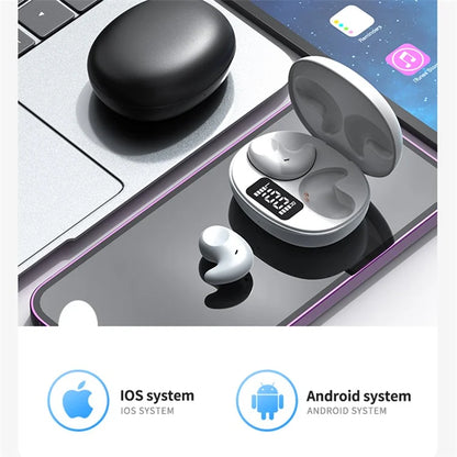 SM02 TWS Bluetooth Earphone Mini Sleep Earbuds Digital Display Wireless Headset