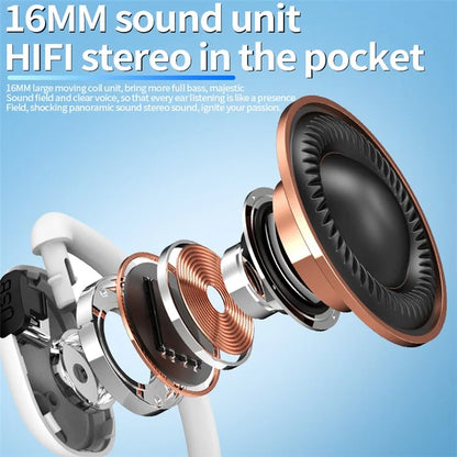 V21 Single Ear Rotating Hook Earphone OWS Bluetooth 5.4 Stereo Headphone