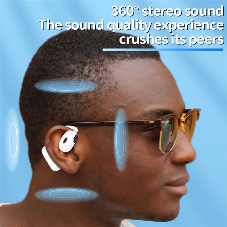 V21 Single Ear Rotating Hook Earphone OWS Bluetooth 5.4 Stereo Headphone