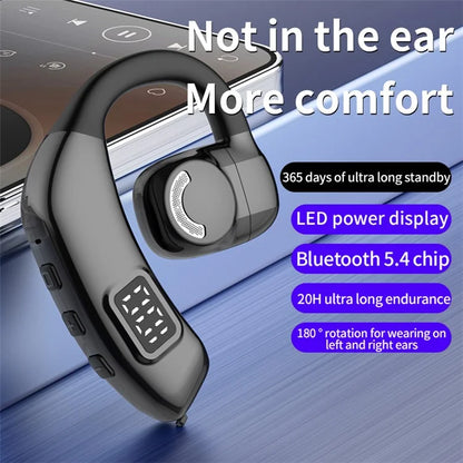 X30 Bluetooth 5.4 Single Ear Business Headphone Wireless Hook Earphone