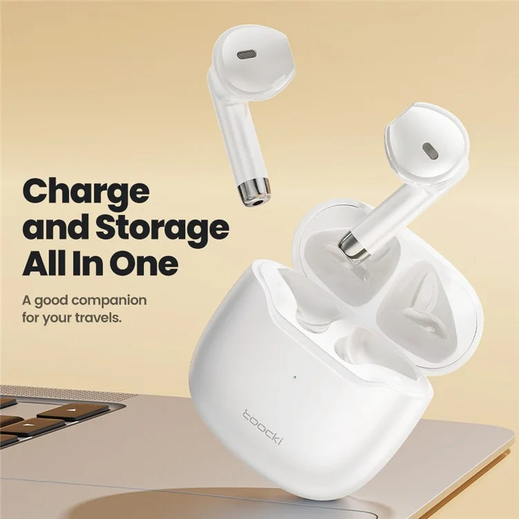 TOOCKI V08 Wireless Earphones TWS Bluetooth 5.3 Earbuds with Charging Case