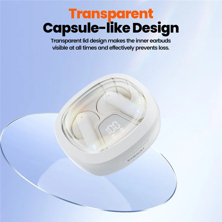 TOOCKI HE-068A TWS Bluetooth Earphone Waterproof Wireless Headset with Digital Display Function