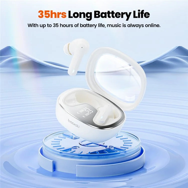 TOOCKI HE-068A TWS Bluetooth Earphone Waterproof Wireless Headset with Digital Display Function