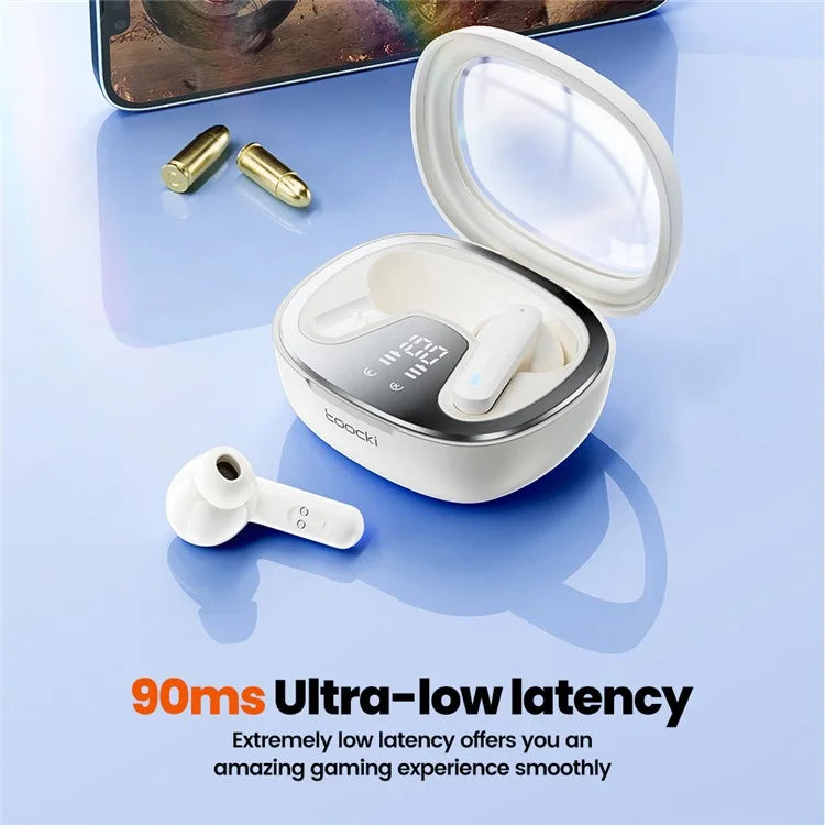 TOOCKI HE-068A TWS Bluetooth Earphone Waterproof Wireless Headset with Digital Display Function
