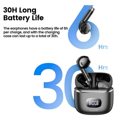 TOOCKI HE-060A Wireless Earbuds TWS Bluetooth 5.3 Digital Display Earphones