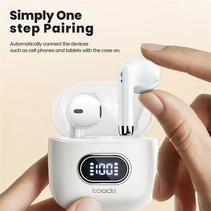 TOOCKI V05 Wireless Earphones TWS Bluetooth 5.3 Headset Digital Display Earbuds