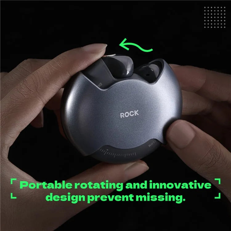 ROCK RAU0769 Portable Rotating TWS Earphones Wireless Bluetooth Headset