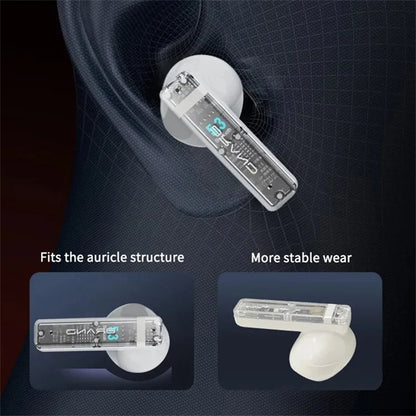 S10 Semi-in-ear Bluetooth Earphones with LED Full Color Touch Screen Charging Case, English Version
