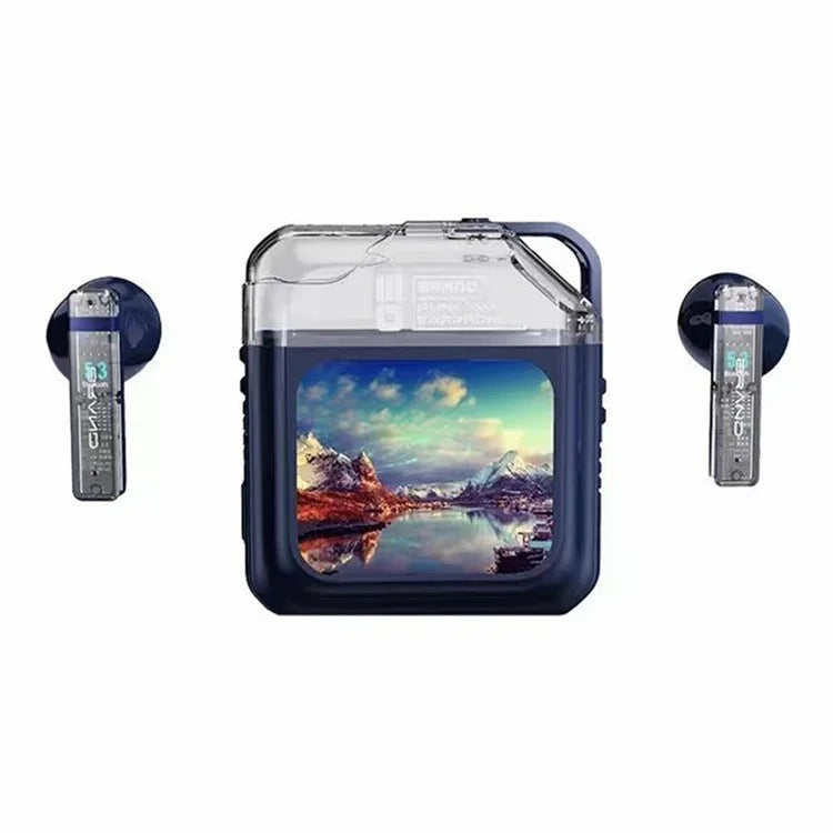 S10 Semi-in-ear Bluetooth Earphones with LED Full Color Touch Screen Charging Case, English Version