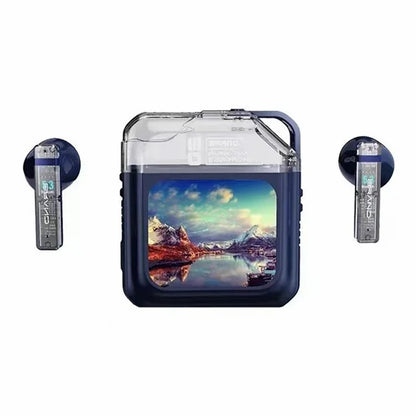 S10 Semi-in-ear Bluetooth Earphones with LED Full Color Touch Screen Charging Case, English Version