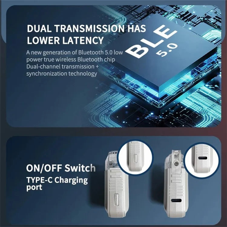 S10 Semi-in-ear Bluetooth Earphones with LED Full Color Touch Screen Charging Case, English Version