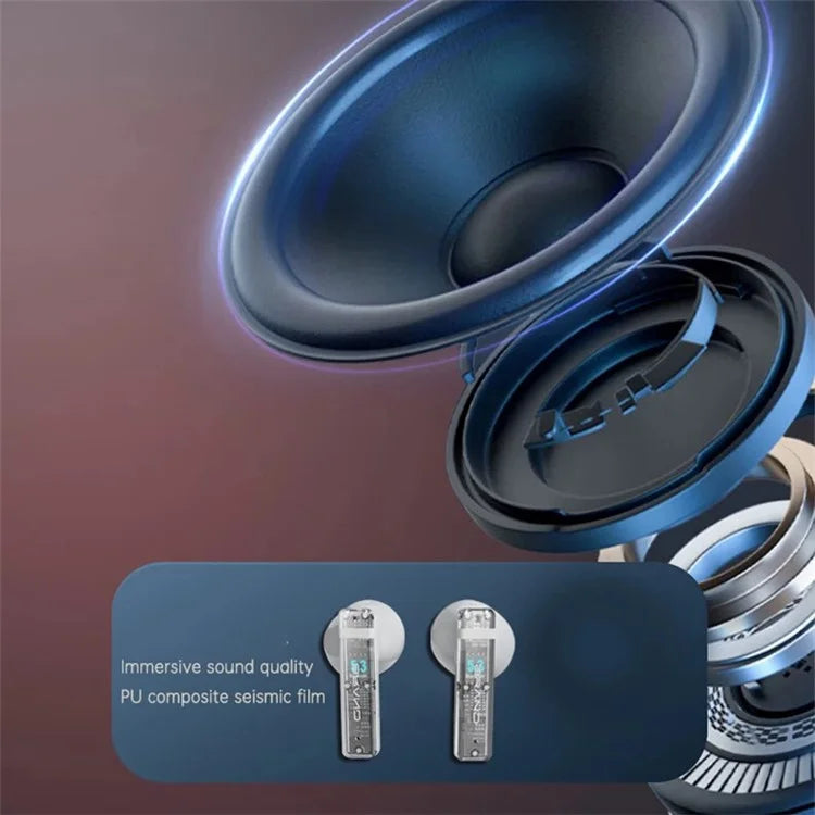 S10 Semi-in-ear Bluetooth Earphones with LED Full Color Touch Screen Charging Case, English Version