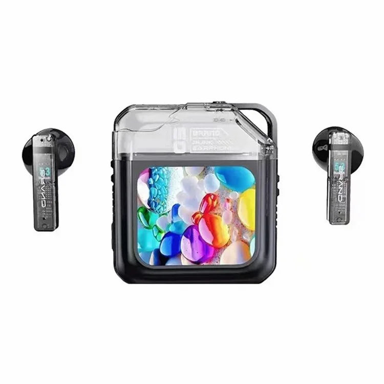 S10 Semi-in-ear Bluetooth Earphones with LED Full Color Touch Screen Charging Case, English Version