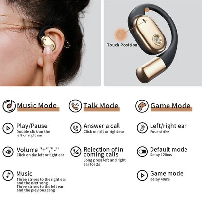 XUNDD W003 1 Pair Open-Ear Wireless Headset Waterproof Bluetooth Earphone