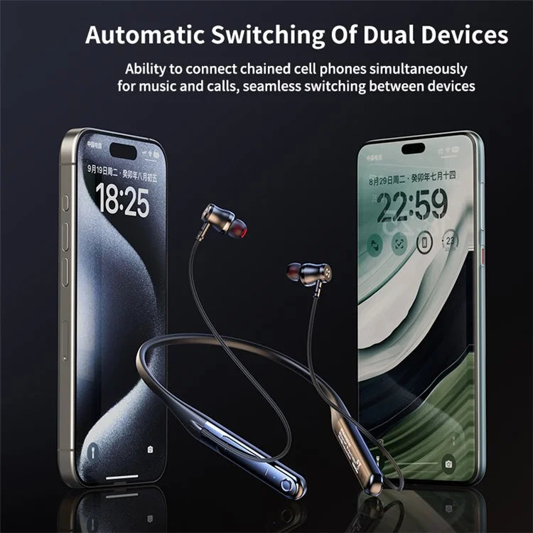 XUNDD H002 Neck-Mounted Headset Smart 4-Side Sliding Touch Control Wireless Earphone
