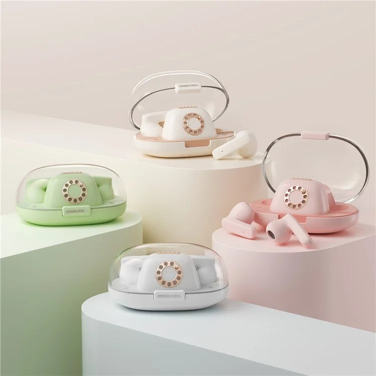 ICARER FAMILY Retro Phone Shape Wireless Earphone Bluetooth 5.3 Headphones