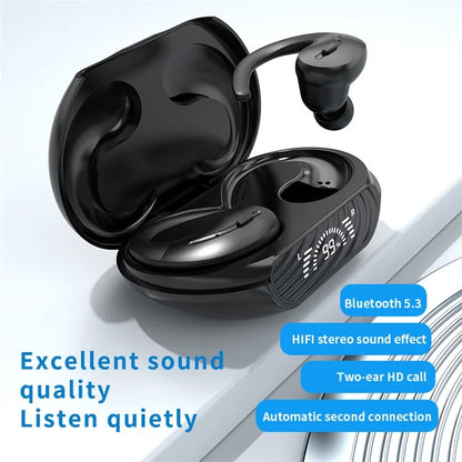 A8 1 Pair Wireless Earbuds Running Bluetooth 5.3 Headphones with Ear Hooks LED Display