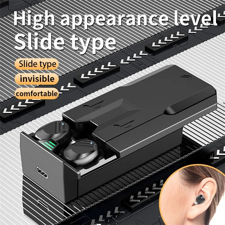 SKY-12 1 Pair Bluetooth Headset Slide Cover Wireless Earbuds with Charging Bin