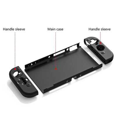 For Nintendo Switch OLED Anti-drop Protective Case Detachable PC+TPU Cover