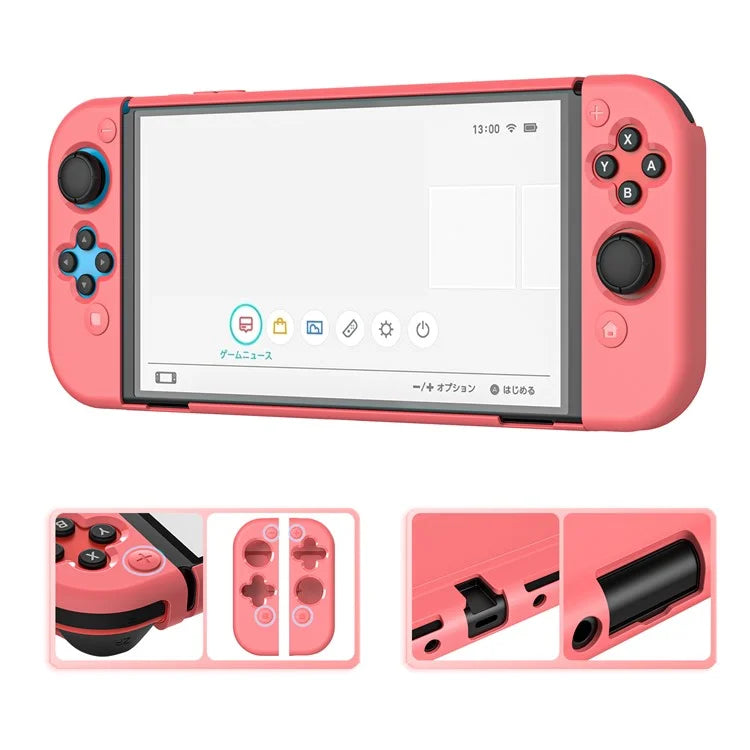 For Nintendo Switch OLED Anti-drop Protective Case Detachable PC+TPU Cover
