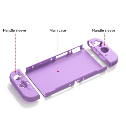 For Nintendo Switch OLED Anti-drop Protective Case Detachable PC+TPU Cover