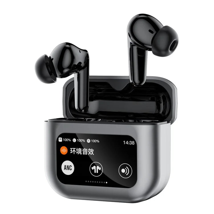 YYK-Q30 TWS Bluetooth 5.4 Earphone ANC Noise Reduction Wireless Headset with Touch Screen Charging Case