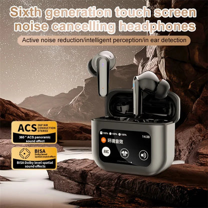 YYK-Q30 TWS Bluetooth 5.4 Earphone ANC Noise Reduction Wireless Headset with Touch Screen Charging Case
