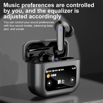 YYK-Q30 TWS Bluetooth 5.4 Earphone ANC Noise Reduction Wireless Headset with Touch Screen Charging Case