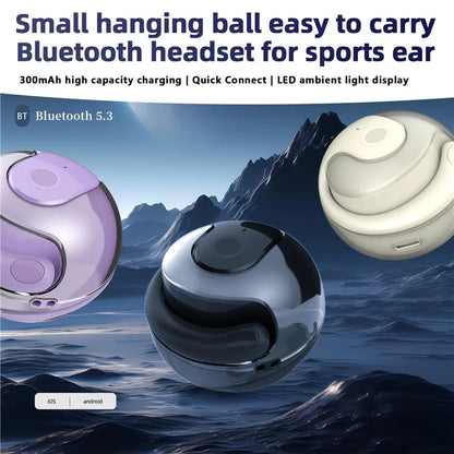 Coconut Ball Design TWS Bluetooth Earphone Bone Conduction Ear Hanging Stereo Music Headset