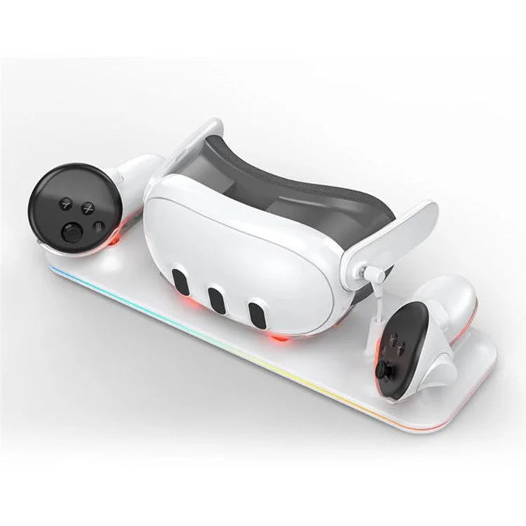 Charger Station for Meta Quest 3 VR Headset and Double Controller Charging Dock