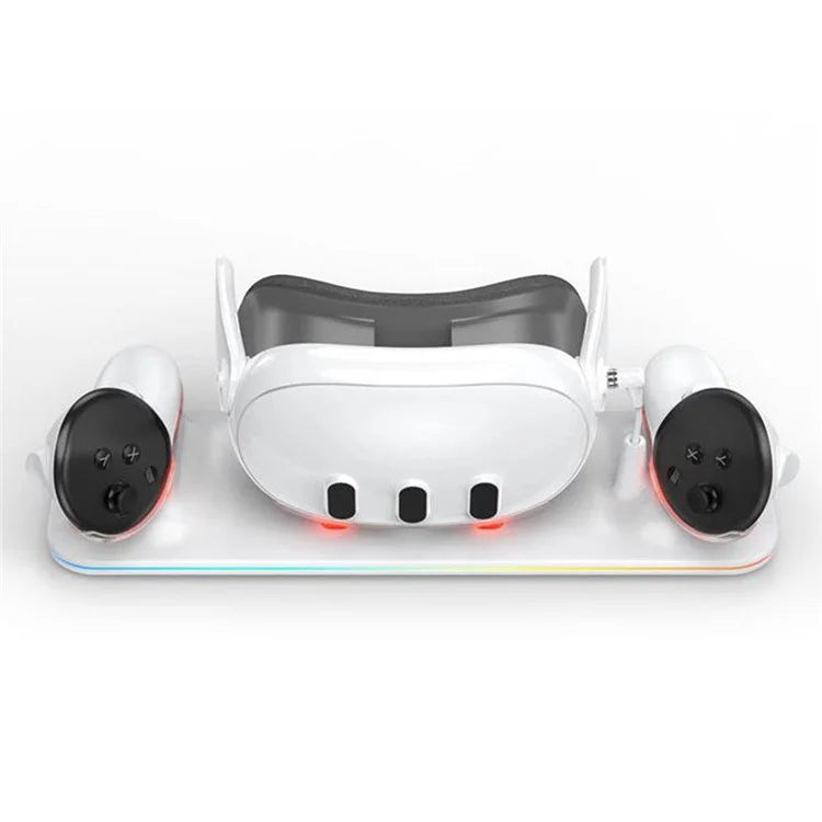 Charger Station for Meta Quest 3 VR Headset and Double Controller Charging Dock