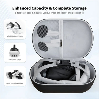 AMVR For Meta Quest 3 VR Protection Bag EVA+PU Hard Shell Carrying Pouch Storage Case