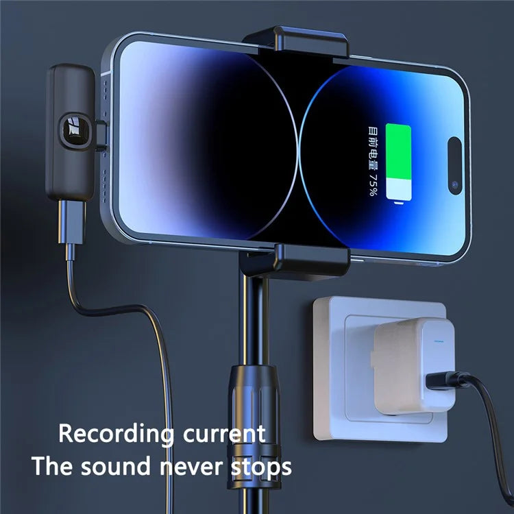 J1 Noise Reduction 2.4G Wireless Lavalier Microphone System 2 Mic + 1 Receiver