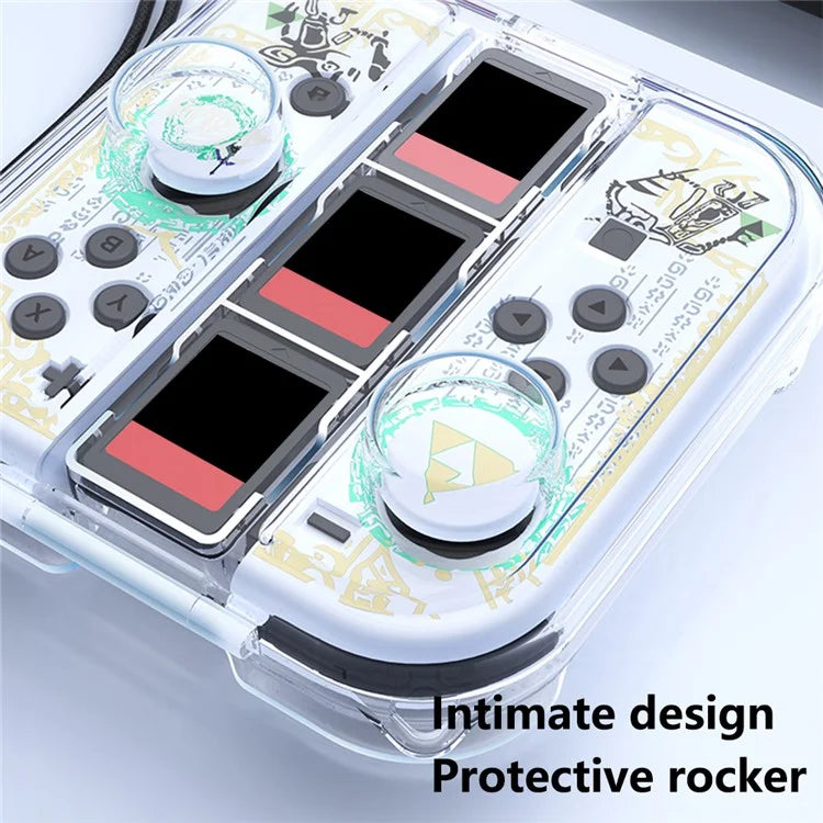For Nintendo Switch Joy-Con Storage Case Dust-Proof Clear PC Protective Box with Lanyard