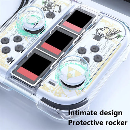 For Nintendo Switch Joy-Con Storage Case Dust-Proof Clear PC Protective Box with Lanyard