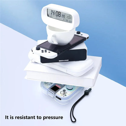 For Nintendo Switch Joy-Con Storage Case Dust-Proof Clear PC Protective Box with Lanyard