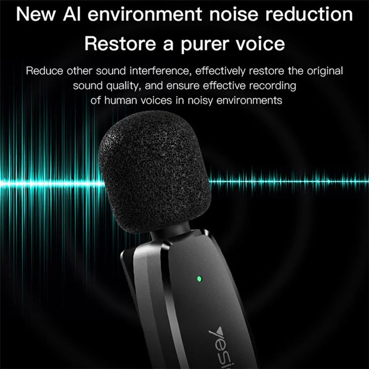 YESIDO KR14 iOS Plug Mini Recording Mic for iPhone Wireless Lavalier Microphone  (2 Transmitters + 1 Receiver)