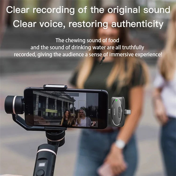 YESIDO KR14 iOS Plug Mini Recording Mic for iPhone Wireless Lavalier Microphone  (2 Transmitters + 1 Receiver)