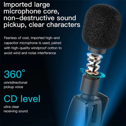 YESIDO KR14 iOS Plug Mini Recording Mic for iPhone Wireless Lavalier Microphone  (2 Transmitters + 1 Receiver)