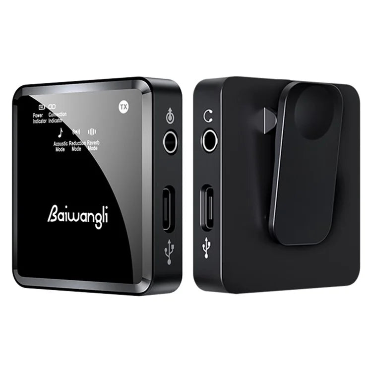 BAIWANGLI SX39 Live Broadcast Wireless Microphone Noise Reduction Lavalier Mic for iPhone, 1 Transmitter + 1 Receiver