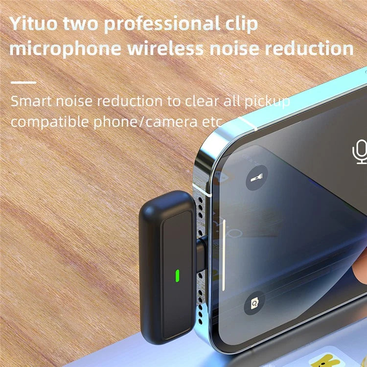 SX5 iOS Wireless Lavalier Microphone Cordless Lapel Clip-on Mic with Digital Display Charging Bin for iPhone