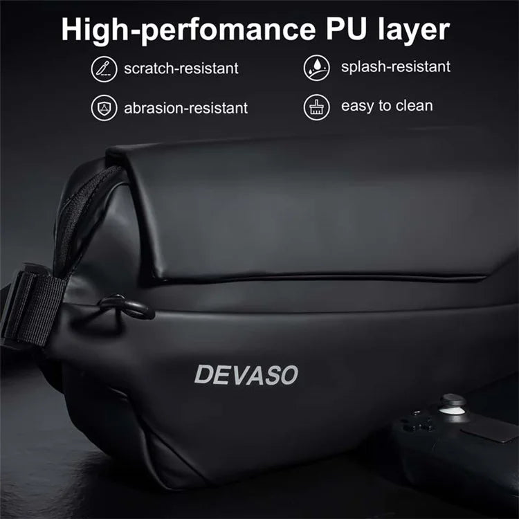 DEVASO Portable Handheld Game Console Carrying Bag PU Leather Crossbody Bag