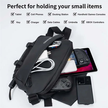 DEVASO Portable Handheld Game Console Carrying Bag PU Leather Crossbody Bag