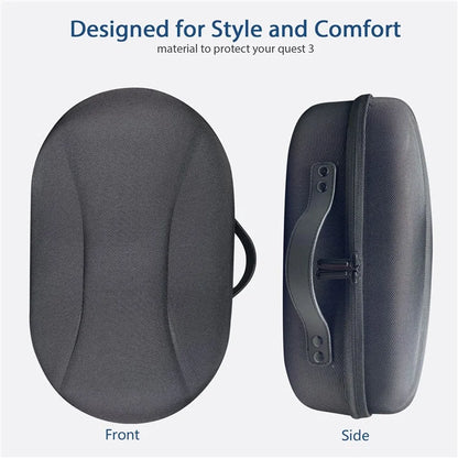 For Meta Quest 3 VR Headset Carrying Case EVA Shockproof Zipper Storage Bag